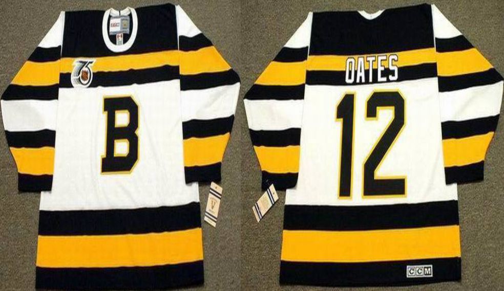 2019 Men Boston Bruins #12 Oates White CCM NHL jerseys1->boston bruins->NHL Jersey